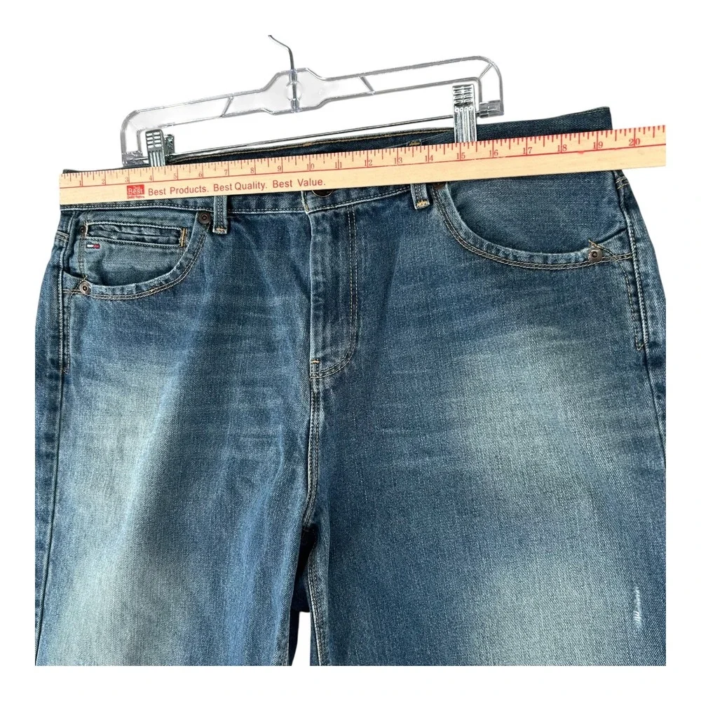 Tommy Hilfiger‎ Denim Shorts Mens 38/39 Blue Relaxed Fit Distressed Y2K Jorts